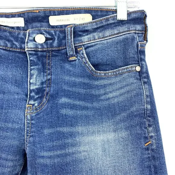 Anthropologie Pilcro Parallel Selvedge Mid Rise Jeans Womens Sz 27 Heritage Wash - Picture 3 of 7